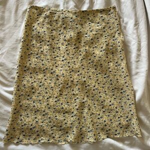 Perfect Vintage Yellow Floral Skirt